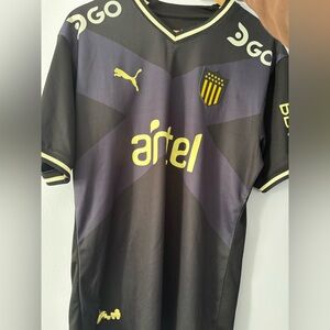Peñarol Penarol Uruguay Puma Black and Yellow Soccer Jersey
